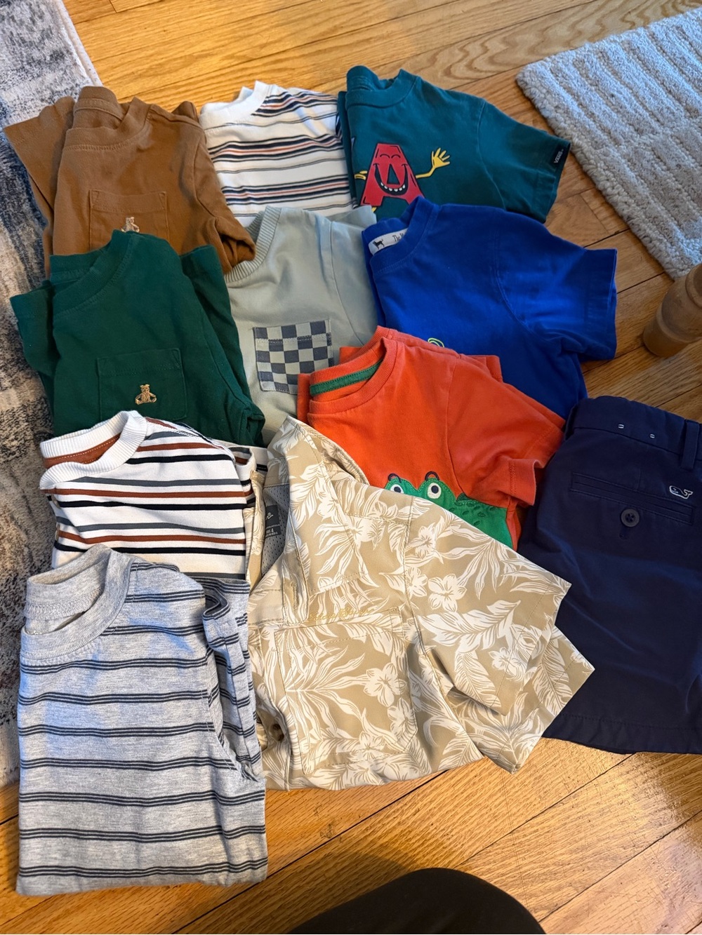 Assorted Kids Short-Sleeve Tees - Blue, Green, Orange, Brown, White